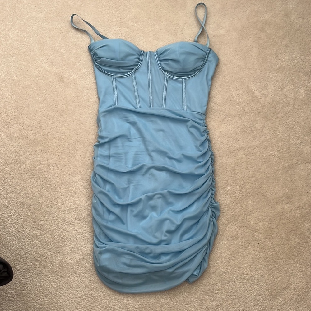 Blue body con dress